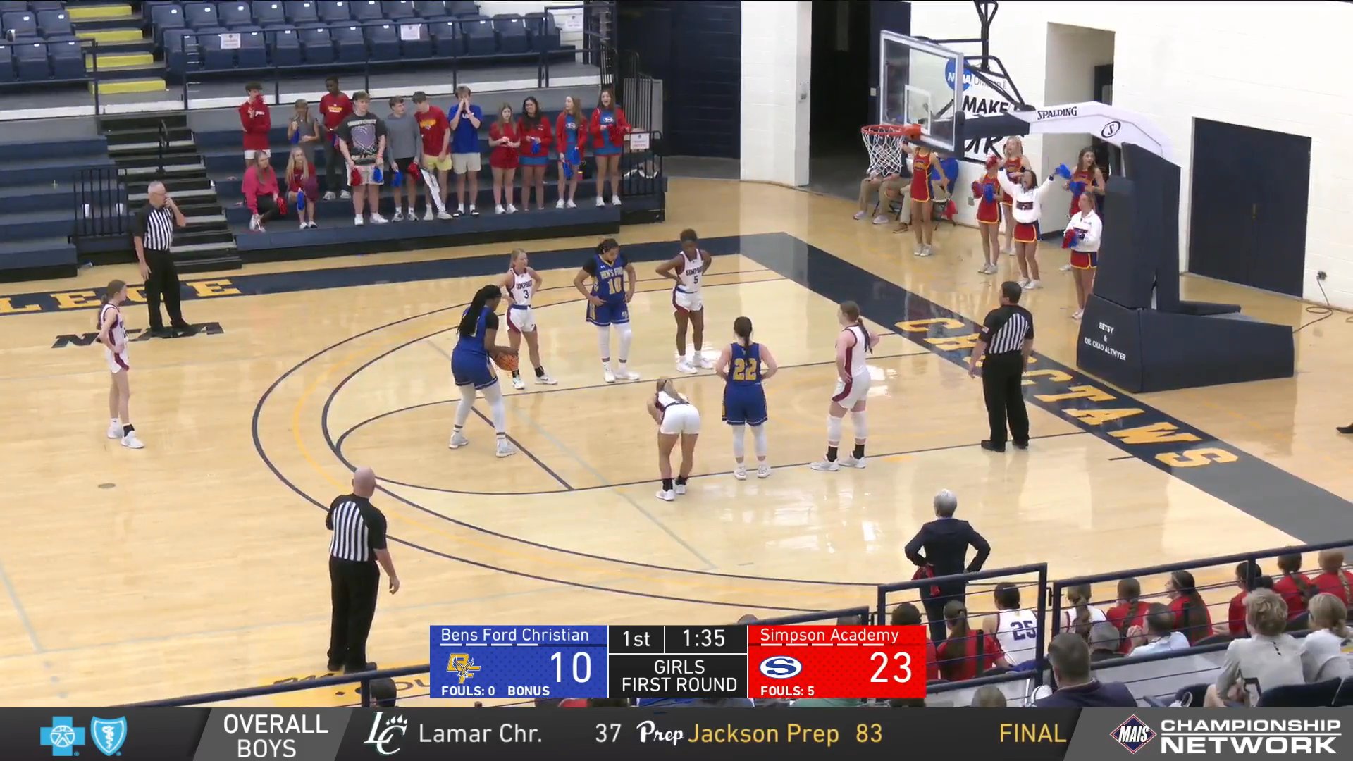2026 MAIS Game 12 - Bens Ford Christian vs Simpson Academy